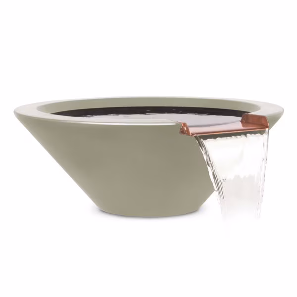 36 Round Cazo Water Bowl - GFRC Concrete - Ash -